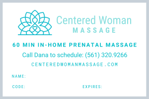 60 Minute Prenatal Massage Gift Certificate