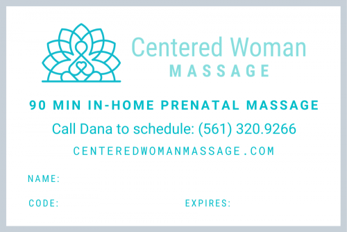 90 Minute Prenatal Massage Gift Certificate